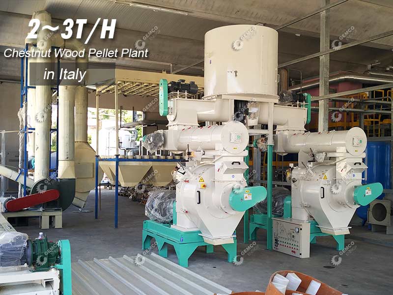 commercial wood pellet production plant setup in Italy
