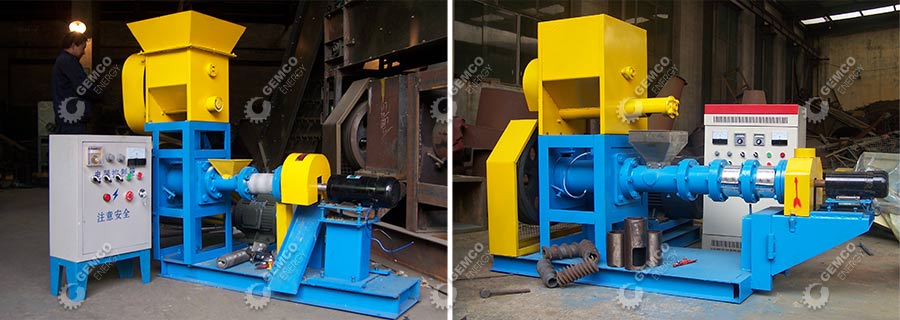 extruder machine make dry expanded feed pellet