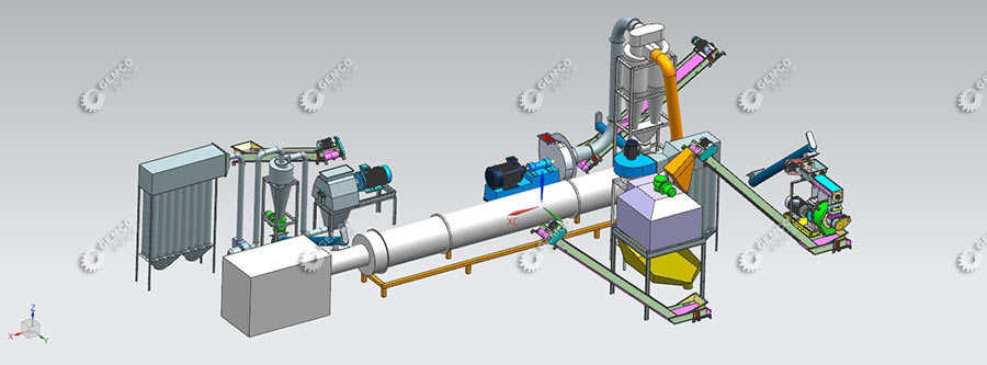 factory plant layout design for miscanthus grass pelletizing plant