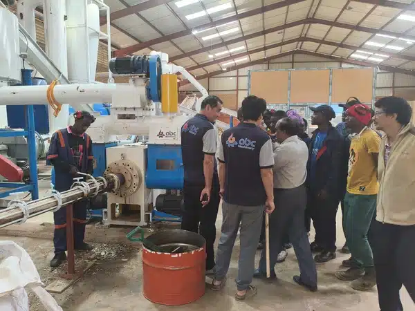 Operator Training Demonstration On Briquette Quality Check At Tanzania Wood Briquette Plant