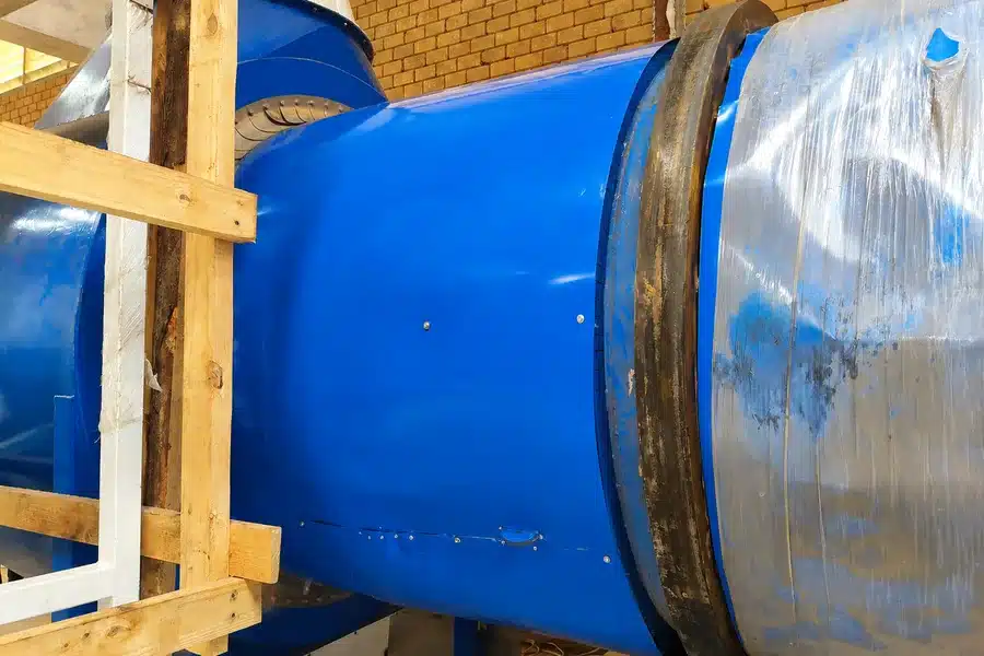 Rotary Dryer Inlet Connection With Sealed Feed Housing On Wood Briquette Production Line