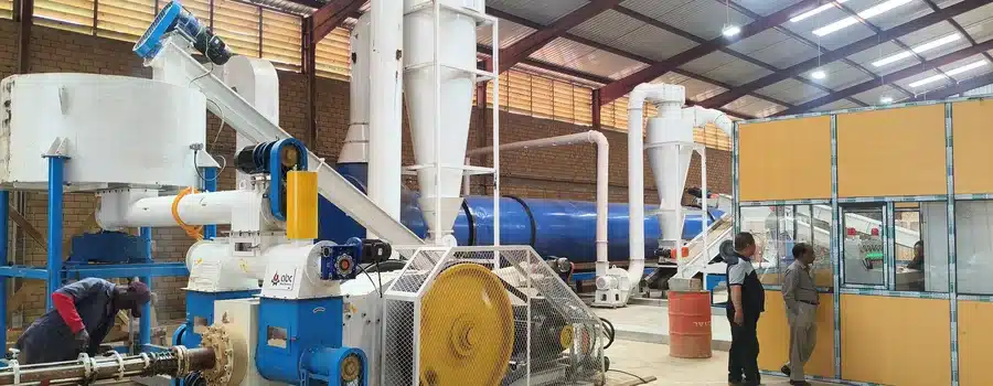 Wood Briquette Production Line With Rotary Dryer And Stamping Briquette Press In Tanzania
